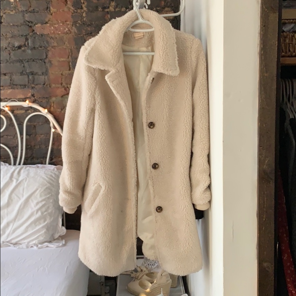 Cream teddy coat